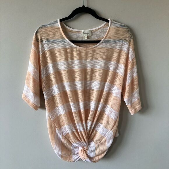 ANTHRO “Deletta” Tobin Stripe Knot Front Top - Picture 1 of 7